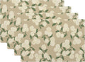 Beige Placemats Set of 4 Khaki Green Hydrangea Flower Decor Place Mats 12x18 Inch Vintage Floral Spring Summer Seasonal Decorative Linen Table Mats for Kitchen Dining Party Table Decoration