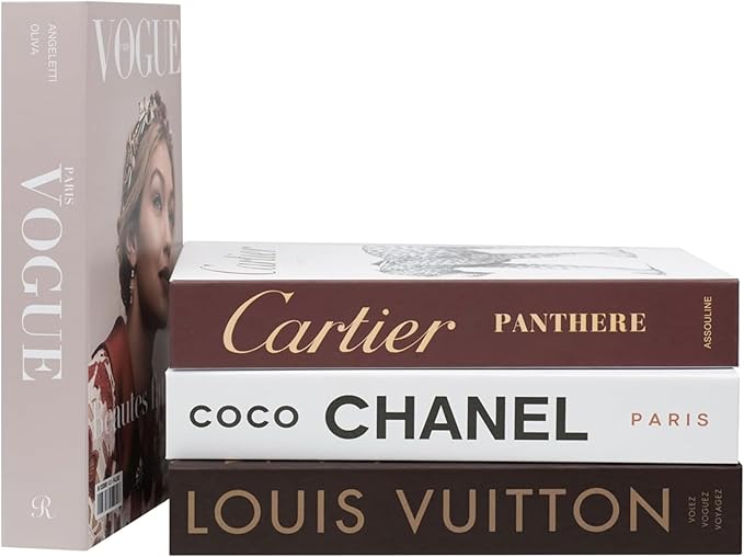 Luxe Large | 4 PCS Faux Decorative Books for Home Decor | Not Real Books (Cardboard Boxes) | Coffee Table, Bookshelf & Shelf Styling Display Props for Living Room, Office