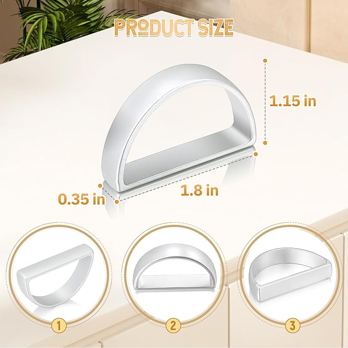 KPOSIYA Napkin Rings Set of 20, Metal Silver Napkin Rings Bulk for Table Settings, D-Shape Napkin Holders Rings for Dinner Table Decor, Easter, Fall,Thanksgiving, Christmas, Party,（Silver 20 pcs）