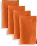 Solino Home Linen Napkins Set of 4-100% Pure Linen Persimmon Orange Dinner Napkins Cloth 20 x 20 Inch for Spring, Easter - Fete, Handcrafted and Machine Washable