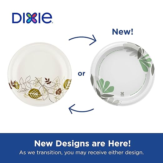 Dixie 8.5 Inch Medium-Weight Paper Plates By GP PRO, Pathways Design, 500 Count (125 Disposable Plates Per Pack, 4 Packs Per Case), UX9WS
