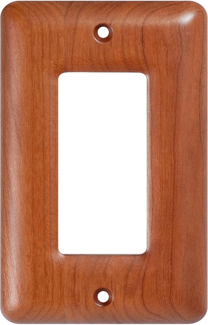 Cherry Switch Plates and Outlets Single Decorator Light Switch Cover Plate Decorative Real Wood Light Switch Cover Platefor Home and Office Use