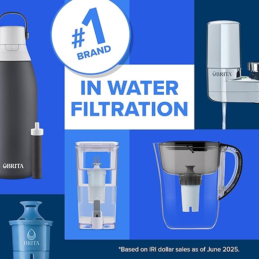 Brita Large 10 Cup Water Filter Pitcher, 1 BritaPlus Filter, Everyday, Clear (Package May Vary)