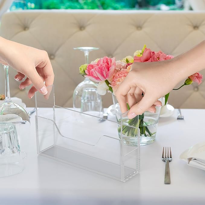 Transparent Acrylic Napkin Holder Clear Guest Paper Disposable Hand Towel Dispenser Tray Organizer For Table Home Kitchen Restaurant and Hotel Business