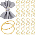 Peacoblue 40Pcs Gold Spiral Napkin Rings Holders with 1Pcs Box, Modern Stainless Steel Napkin Ring Holders for Table Decor Settings, Vintage Napkin Ring for Wedding Christmas Thanksgiving Day Party