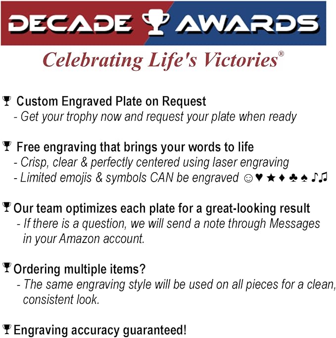 Decade Awards Action Pedestal Gold Toilet Bowl Trophy with Optional Inserts - Custom Engraved Plate On Request (7 Inch Tall)