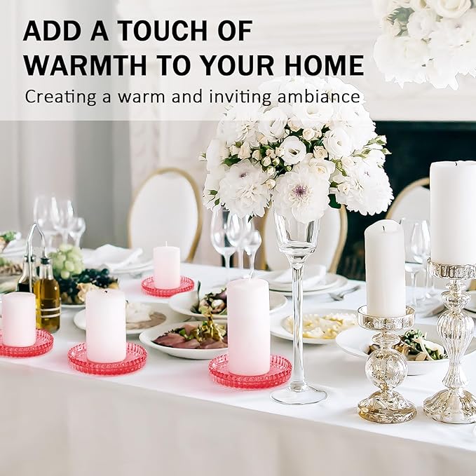 Modern Glass Coasters, GOH DODD Set of 6 Crystal Coasters Tabletop Protection for Drinks, Home Decor, Kitchen, Living Room, Patio, Wedding, Party, Housewarming Gifts, Clear Red