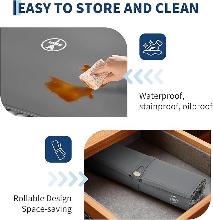 Garvee 3rd Gen Upgraded Food Warming Mat, AB Dual Zone Independent Heating, 24" x15" Electric Warming Tray with 6 Temp Levels & 1-3H Timer, Portable Food Warmer for Parties Buffet, Easy to Clean, Grey