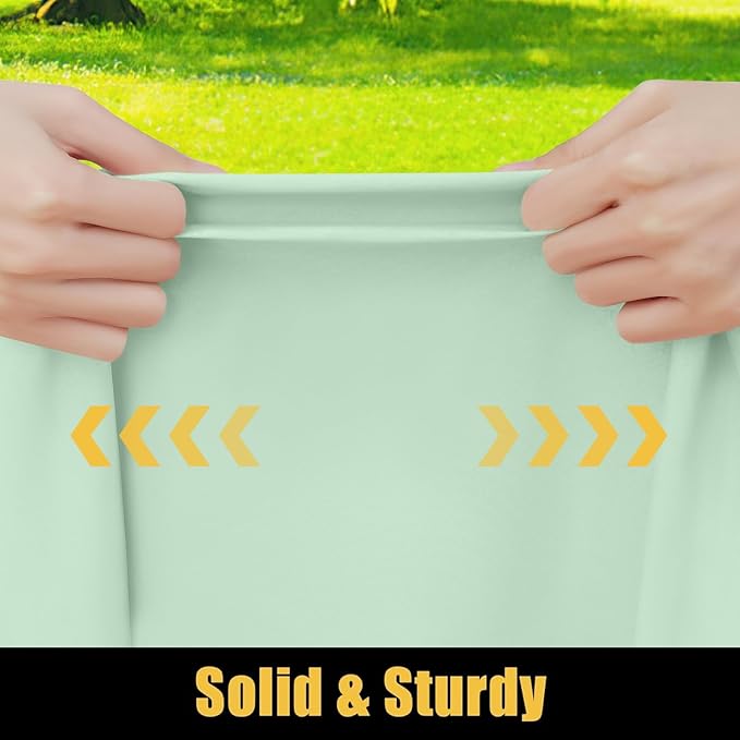 Smiry Rectangle Picnic Table Cloth, Waterproof Elastic Fitted Tablecloths for 8 Foot Tables, Washable Polyester Table Cover for Camping, Indoor and Outdoor (Green, 30"x96")