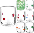 Icon Juice Glasses, 14oz Stemless Wine Drinking Juice Glass Cup for Valentine Party Supplies Gift(7 Pcs,Multi-style)