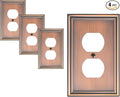 4-Pack Duplex Outlet Cover, Durable Solid Zinc Alloy Decorative Switch Plates and Outlet Covers, Antique Copper Wall Plates for Electrical Outlet, 1 Gang Receptacle Cover, Corrosion Resistant