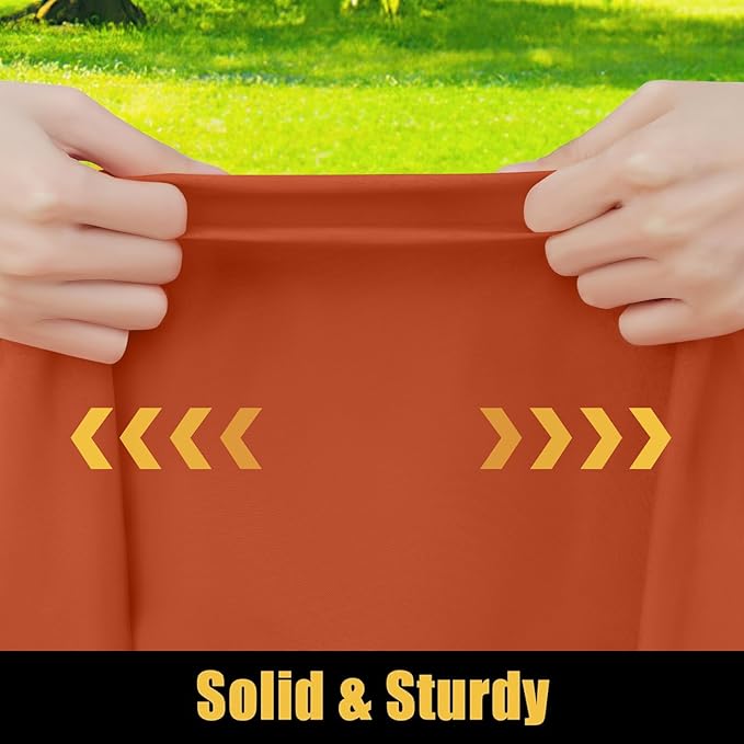 Smiry Rectangle Picnic Table Cloth, Waterproof Elastic Fitted Tablecloths for 8 Foot Tables, Washable Polyester Table Cover for Camping, Indoor and Outdoor (Rust, 30"x96")