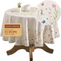 Maison d' Hermine Table Cloth Round Table 100% Cotton 63 Round Inches Tablecloth Reusable Decorative for Dining Room Farmhouse Home Valentines Day Decorations Spring Summer - Colmar