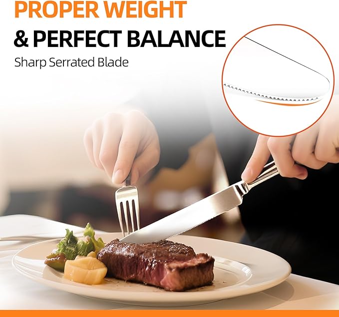 Silverware set for 8,40 Pieces Premium Stainless Steel Silverware set,Mirror Polished Cutlery Set,Heavy Duty Flatware Set for 8,Dishwasher Safe,Luster Series