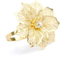 Picowe Set of 12 Alloy Napkin Rings with Hollow Out Flower Napkin Ring Holders for Wedding Party Holiday Banquet Christmas Dinner Delicate Serviette Buckles Decor Favor (Gold)