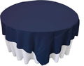 LA Linen Polyester Poplin Washable Square Tablecloth, Stain and Wrinkle Resistant Table Cover 90x90, Fabric Table Cloth for Dinning, Kitchen, Party, Holiday 90 by 90-Inch, Navy