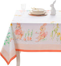 Maison d' Hermine Table Cloth Rectangle Table 100% Cotton 60 x 108 Inches Tablecloth Reusable Decorative for Dining Room Farmhouse Home Valentines Day Decorations Spring Summer - Bunny Party