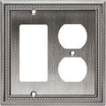 Henne Bery Sunken Pearls Heavy Duty Decorative Wall Plate Switch Plate Outlet Cover (Decorator/Duplex, Heirloom Silver)