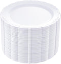 DaYammi 60PCS White Plastic Plates, Heavy Duty White Disposable Plates Premium 10inch Dinner Plates Hard Plastic Plates Disposable for Party Wedding Bridal Shower