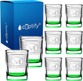 Personalized Square Shot Glasses Set of 8 Green Bottom 2oz Engraved Initial and Name Custom Gifts, Weddings, Birthdays, Party, Event, Decorations