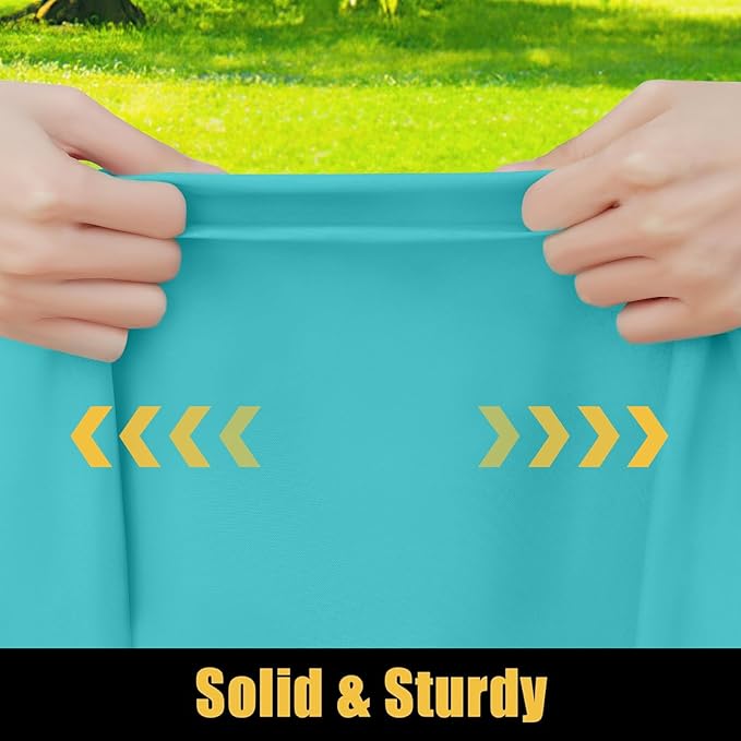 Smiry Rectangle Picnic Table Cloth, Waterproof Elastic Fitted Tablecloths for 5 Foot Tables, Washable Polyester Table Cover for Camping, Indoor and Outdoor (Turquoise, 30"x60")