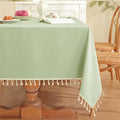 JIALE Spring Tablecloth, Heavy Duty Linen Style Textured Table Cloth Rectangle Tables, Wrinkle-Free Washable Waterproof Table Cover for Kitchen, Dining, Parties, 55"x120", Sage Green