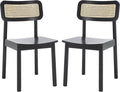 SAFAVIEH Home Collection Egon Coastal Black/Natural Dining Chair Set of 2