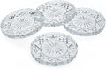 Godinger Dublin Coasters, Barware Coaster, for Drinks, Coasters for Coffee Table, Crystal Glass Bar Coaster, Drinkware & Glassware Decor, Set of 4