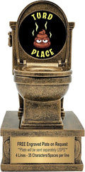 Decade Awards Action Pedestal Gold Toilet Bowl Trophy with Optional Inserts - Custom Engraved Plate On Request (7 Inch Tall)