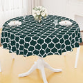 Smiry Round Plastic Table Cloth, Waterproof Vinyl Tablecloth with Flannel Backing for Round Tables, Wipeable & Spillproof for Dining, Camping, Indoor and Outdoor (60" Round, Hunter Green)