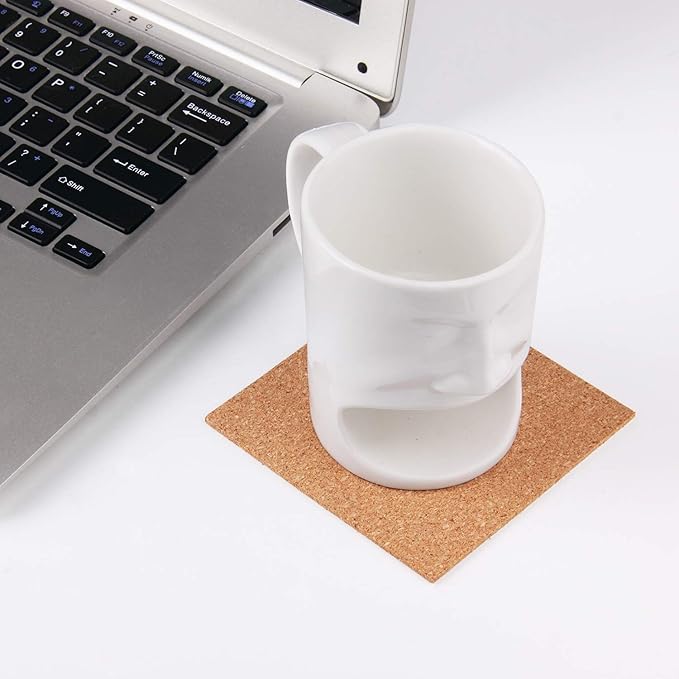 110 Pack Self Adhesive Cork Squares and Round DIY Adhesive Cork Board for Coasters and DIY Crafts