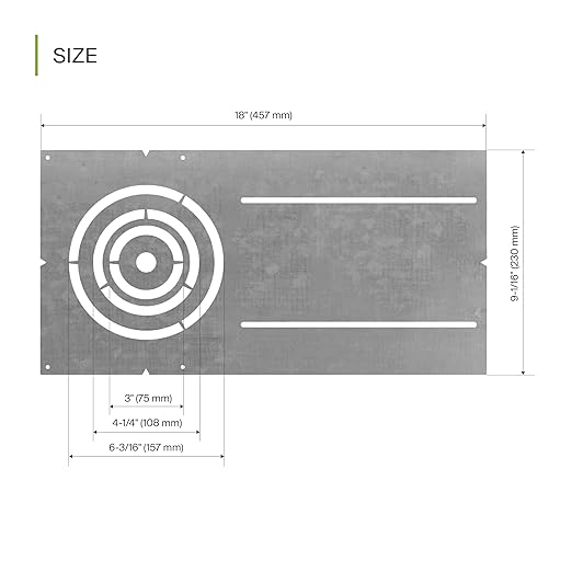 ASD 18 Inch New Construction Mounting Plate with Asymmetric Round Hole - 3/4/6 Inch Flat Steel Rough in Wafer Light Bracket, Shallow LED Recessed Lighting Housing, 6 Pack