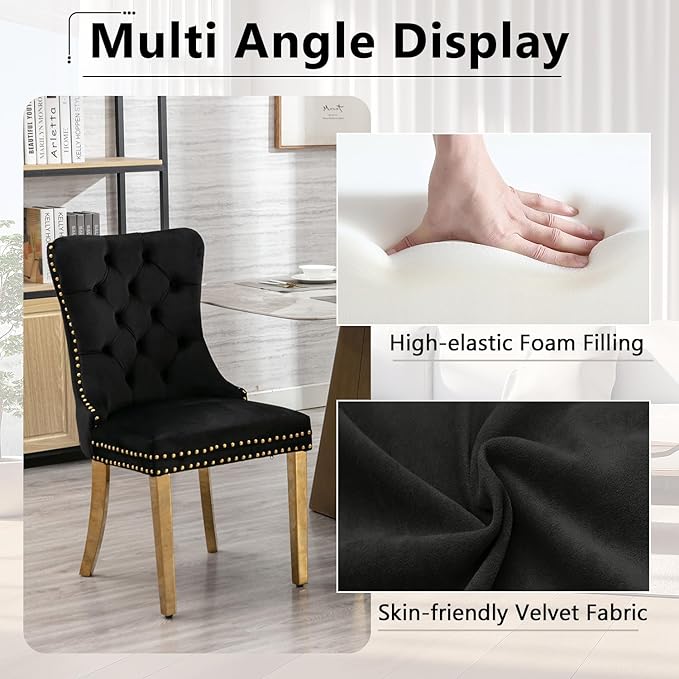 7 Piece Glass Dining Table Set,70" Dinner Room Glass Table Set for 6,Modern Kitchen Dinner Table Set with Stainless Steel Base and 6 Upholstered Velvet Dining Chairs for Living Dining Room