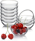 Mini Glass Bowls, 3.5in 4oz Small Prep Bowl, 10 pcs Stackable Pinch Bowls for Dipping Spices Sauce
