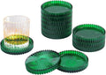 Glass Coasters Pack of 12 for Drinks,Round Cup Coasters,Crystal Coasters Coffee Coaster Table Coasters Pub Coaster,Decor for Office Kitchen Bar Dining Room Living Room,Jewelry Storage,Green