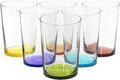 Red Co. Multicolor Large Drinking Glasses for Water, Juice and Cocktails, 16 Ounce - Set of 6