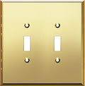 LIDER Reflective Acrylic Toggle Switch Wall Plate, Mirrored Double Light Switch Cover, Plexiglass Cover Plate, Acrylic Glass, Oversized 2-Gang 5.25" x 5.25", LWP-12O-AGD, Gold
