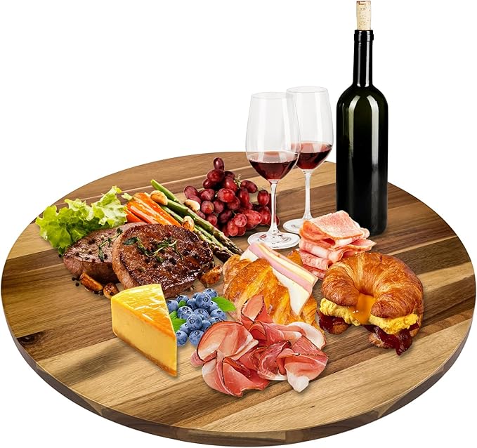 20'' Acacia Wooden Lazy Susan for Table Top,Large Lazy Susan for Dining Table,Table Turntable Storage,Extra Large Lazy Susans Organizer with Durable,Turning Turntable for Cabinet,Countertop or Pantry