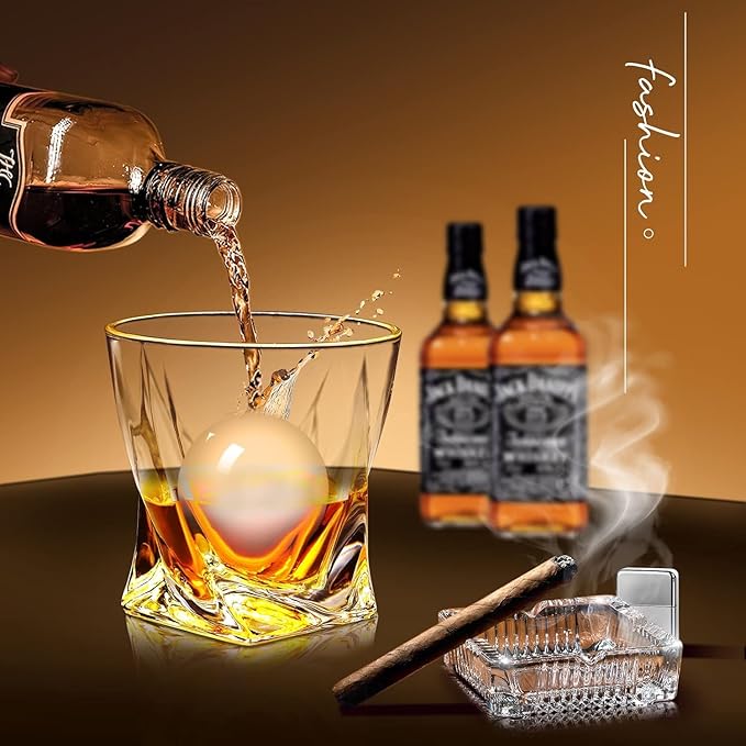 Crystal Whiskey Glass Set of 5 - Old Fashioned Bourbon Glasses, Perfect for Scotch and Cocktails (Style 2,5pcs)