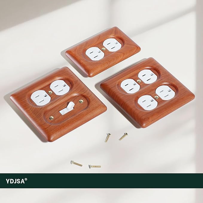 Cherry Electrical Outlet Covers Duplex Receptacle Natural Wood Wall Plate Cover