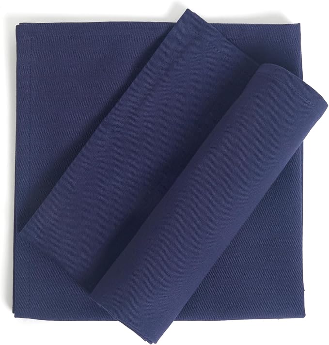 Accent Home 100% Cotton Napkins, Delicate Cloth Napkins for Dinners, Parties and Weddings，18 x 18 Inch Set of 6 - Navy