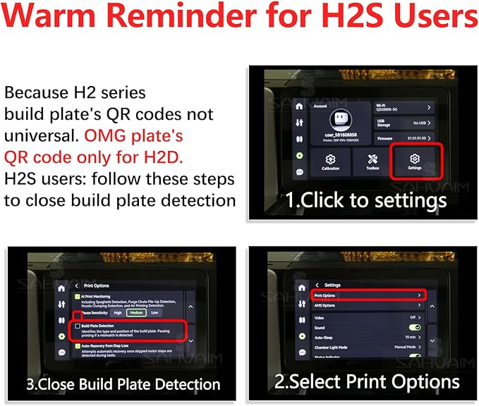 2.0 Upgraded OMG Cool Plate for Bambu Lab H2D/H2S Combo, 355x346mm Thicker Magnetic Bamboo Build Plate with Supertack Smooth Surface, Easy Release 3D Printer Hotbed for PLA PETG Printing