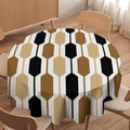 Abstract Boho Geometric Round Tablecloth, Mid Century Modern Geometric Art Retro Print Tablecloth for Home Party Dining Room Kitchen Decor 70Inch(178cm)