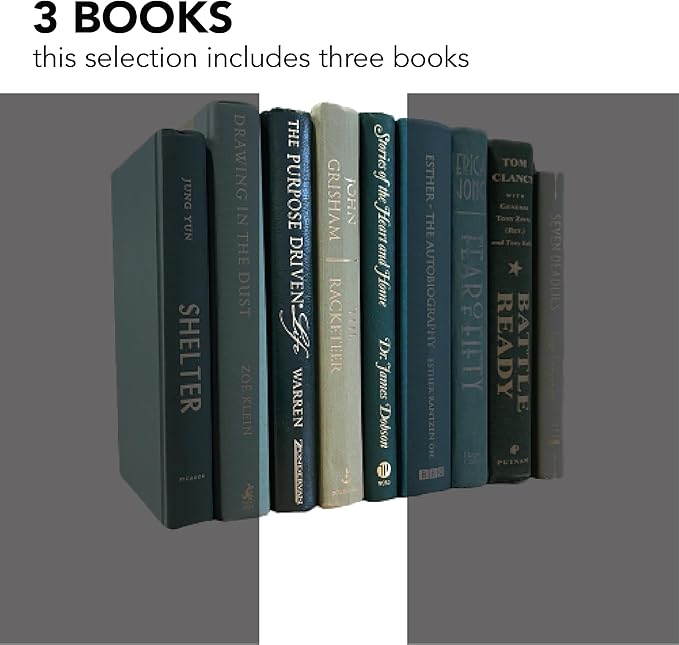 Real Books by Color® (Set of 3, Green) Decorative Bookshelf Home Decor Shelf Styling Photo Prop
