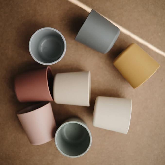 mushie Dinnerware Cups For Kids | Made in Denmark, Set of 2 (Daffodil)