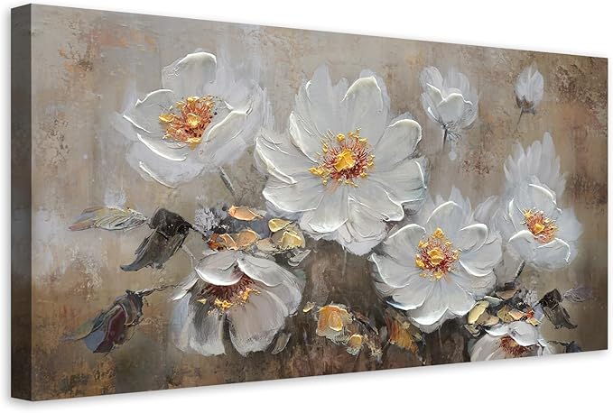 Anolyfi Vintage Flowers Canvas Wall Art Decor for Living Room, French Country Farmhouse Gallery Decorative Painting Large Artwork Picture for Hallway Bedroom Kitchen Office Home Decor 40"x20"