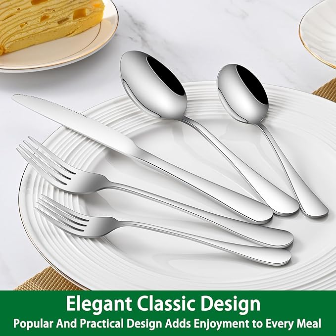 30 Pcs Silverware Sets, Premium Stainless Steel Flatware Sets Service For 6, Mirror Polished Tableware Cutlery Set For Home Kitchen,Restaurant,Hotel Knife Spoon And Forks Sets