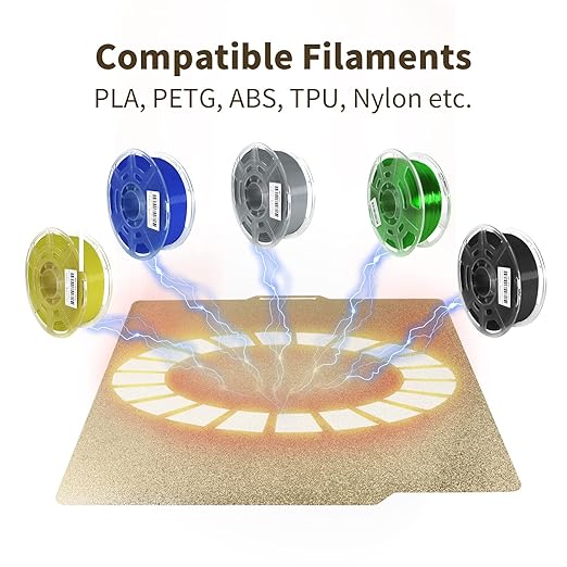 Double Sided Textured PEI Spring Steel Build Plate 257x257mm, Flexible PEI Print Bed PEI Sheet for Bambu Lab X1/X1C/P1P/P1S/P2S/A1 3D Printer