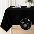 Smiry Rectangle Table Cloth Linen Textured, Waterproof Spillproof Anti-Wrinkle Burlap Tablecloth, Washable Decorative Fabric Table Cover for Dining, Party, Banquet, 60 x 120 Inch, Black
