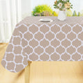 Smiry Rectangle Table Cloth, Waterproof Vinyl Tablecloths with Flannel Backing for Rectangle Tables, Wipeable Spillproof Plastic Tablecloth for Dining, Camping, Indoor and Outdoor (54"x108", Khaki)